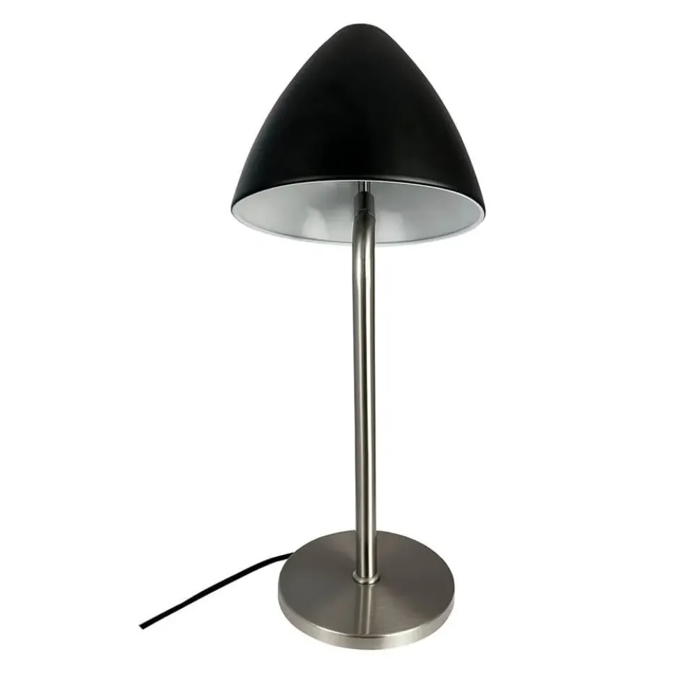 Oulu bordlampe, sort/børstet stål