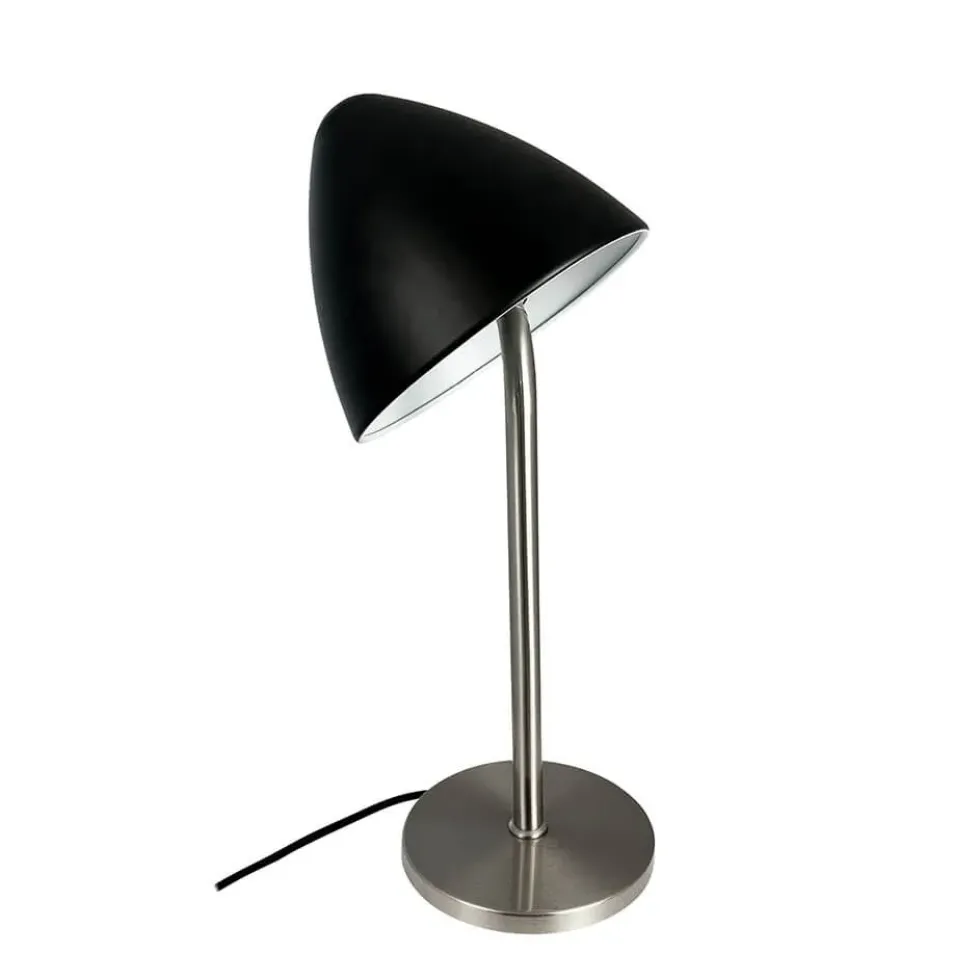 Oulu bordlampe, sort/børstet stål