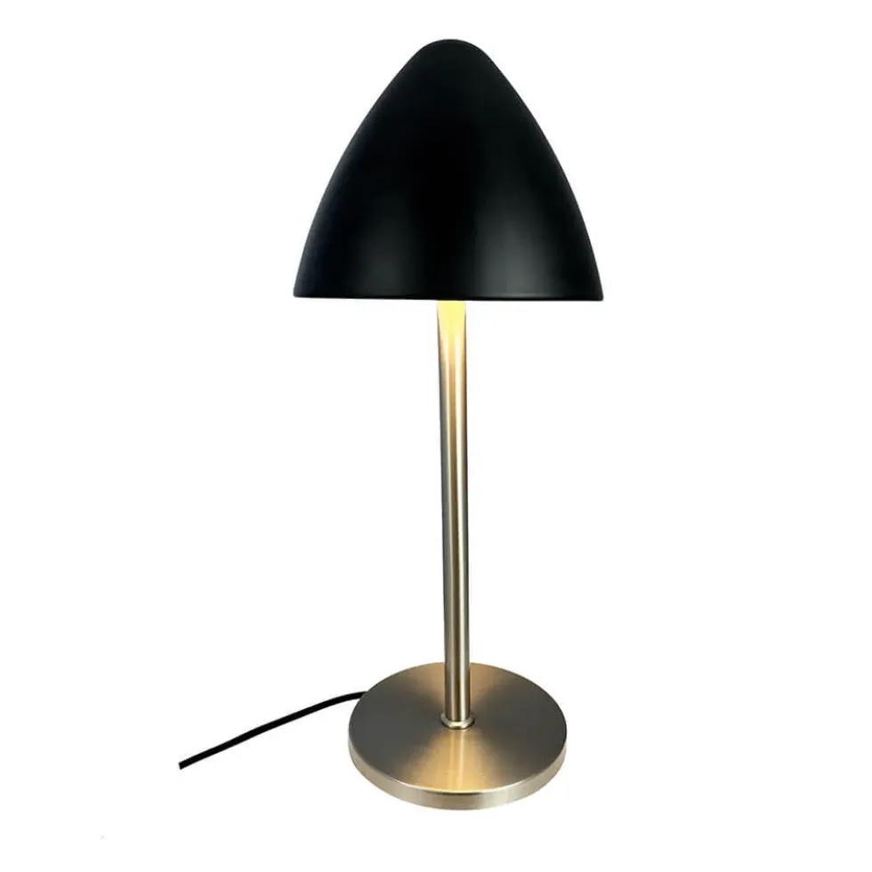Oulu bordlampe, sort/børstet stål