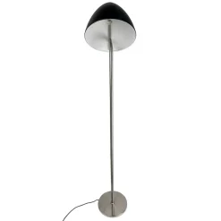 Oulu gulvlampe, sort/børstet stål