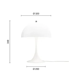 Panthella 320 bordlampe V2, hvid opal