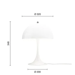 Panthella 320 bordlampe V2, hvid opal