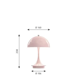 Panthella 160 Portable, lys rosa akryl