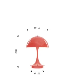Panthella 160 Portable, metal koral