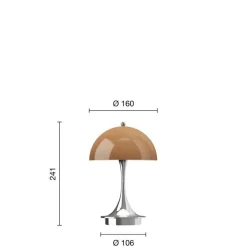 Panthella 160 Portable V3 bord- / batterilampe, krom/brun opal