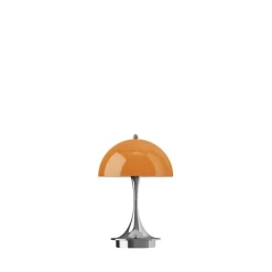 Panthella 160 Portable V3 bord- / batterilampe, krom/orange opal