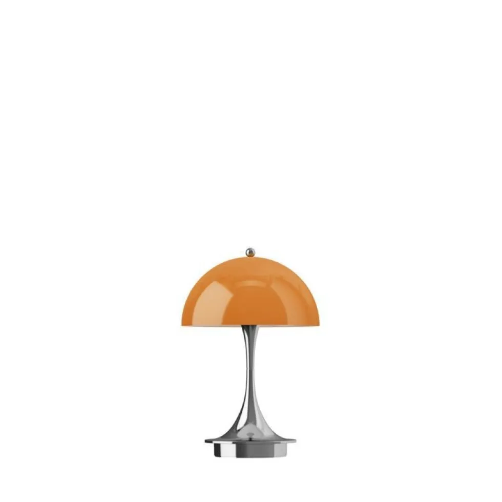 Panthella 160 Portable V3 bord- / batterilampe, krom/orange opal