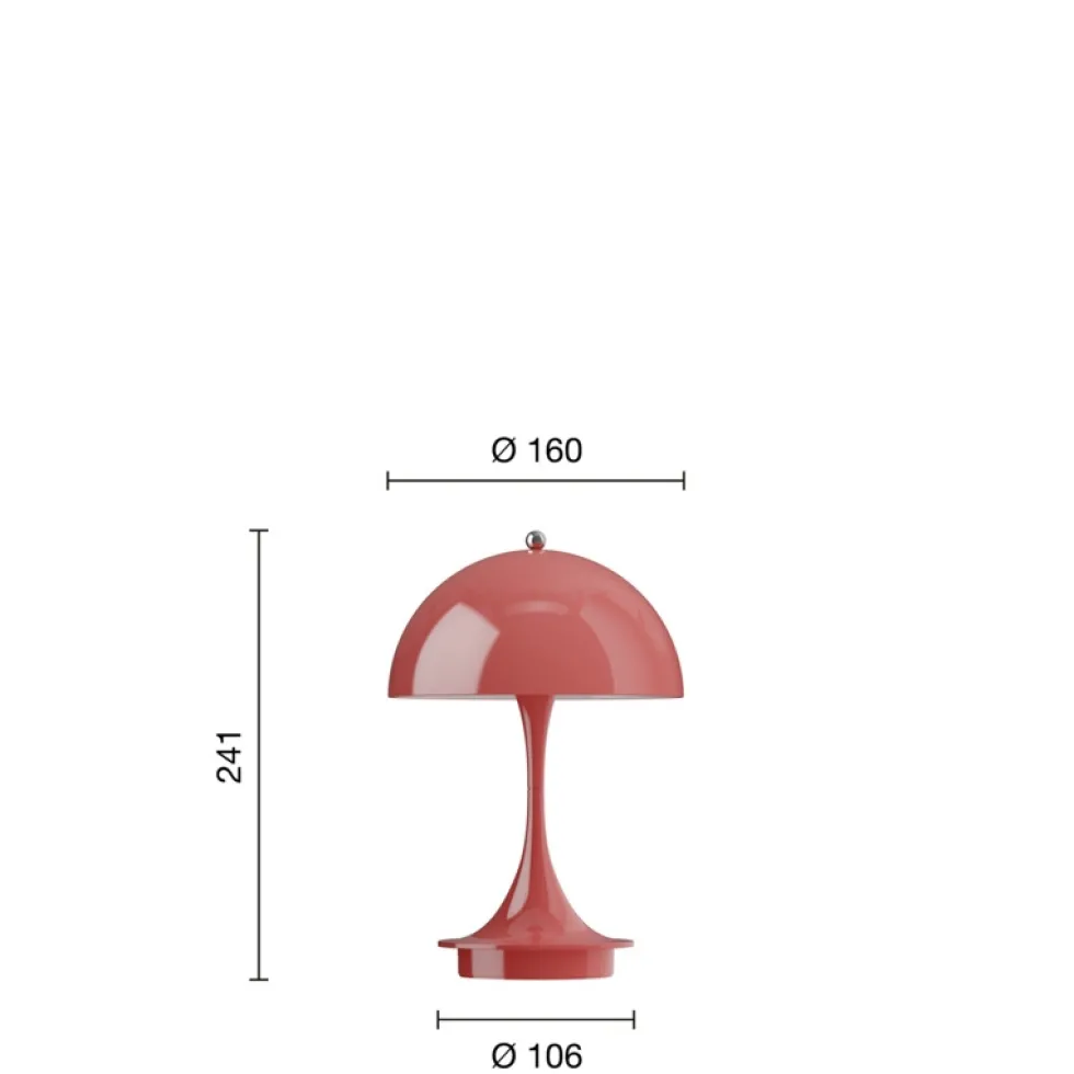 Panthella 160 Portable V3 bord- / batterilampe, opaque koral