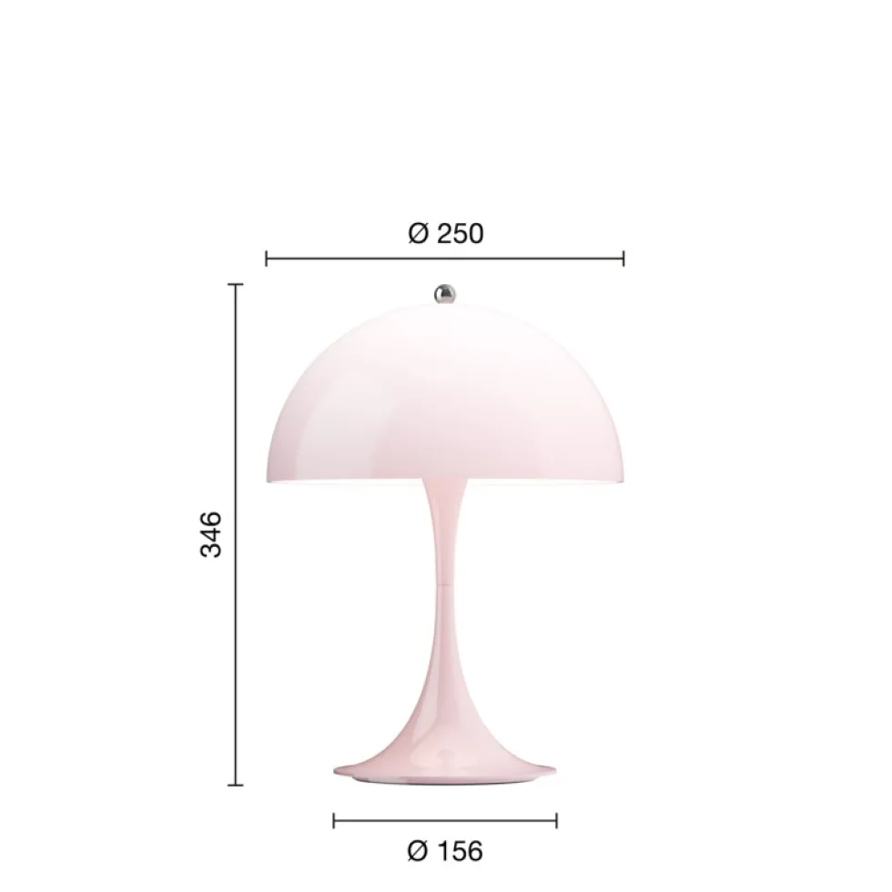 Panthella 250 Portable V3 bord- / batterilampe, lys rosa opal