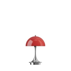 Panthella 160 Portable V3 bord- / batterilampe, krom/rød opal