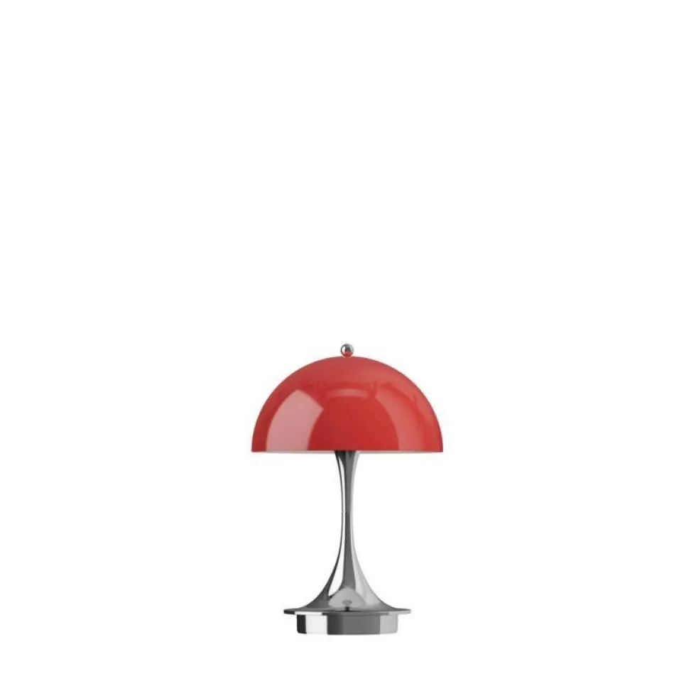 Panthella 160 Portable V3 bord- / batterilampe, krom/rød opal