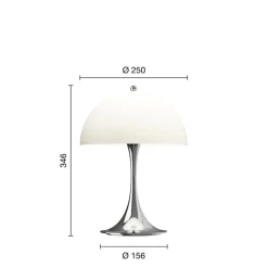 Panthella 250 Portable V3 bord- / batterilampe, krom/beige opal