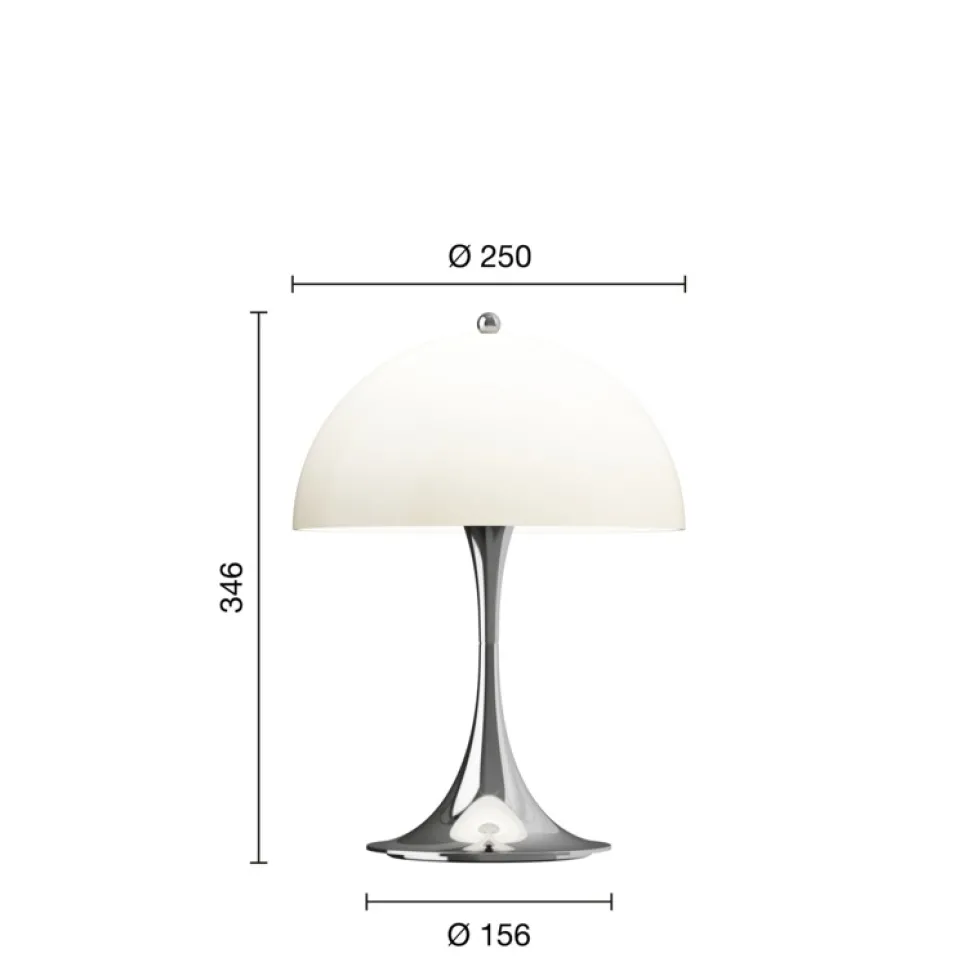 Panthella 250 Portable V3 bord- / batterilampe, krom/beige opal