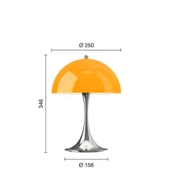 Panthella 250 Portable V3 bord- / batterilampe, krom/orange opal