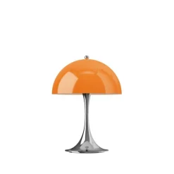 Panthella 250 Portable V3 bord- / batterilampe, krom/orange opal