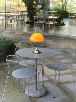 Panthella 250 Portable V3 bord- / batterilampe, krom/orange opal