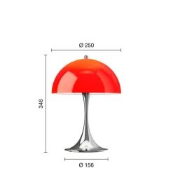 Panthella 250 Portable V3 bord- / batterilampe, krom/rød opal