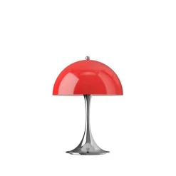 Panthella 250 Portable V3 bord- / batterilampe, krom/rød opal