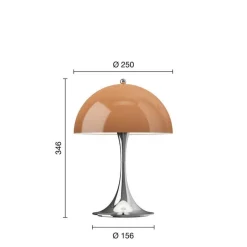 Panthella 250 Portable V3 bord- / batterilampe, krom/brun opal