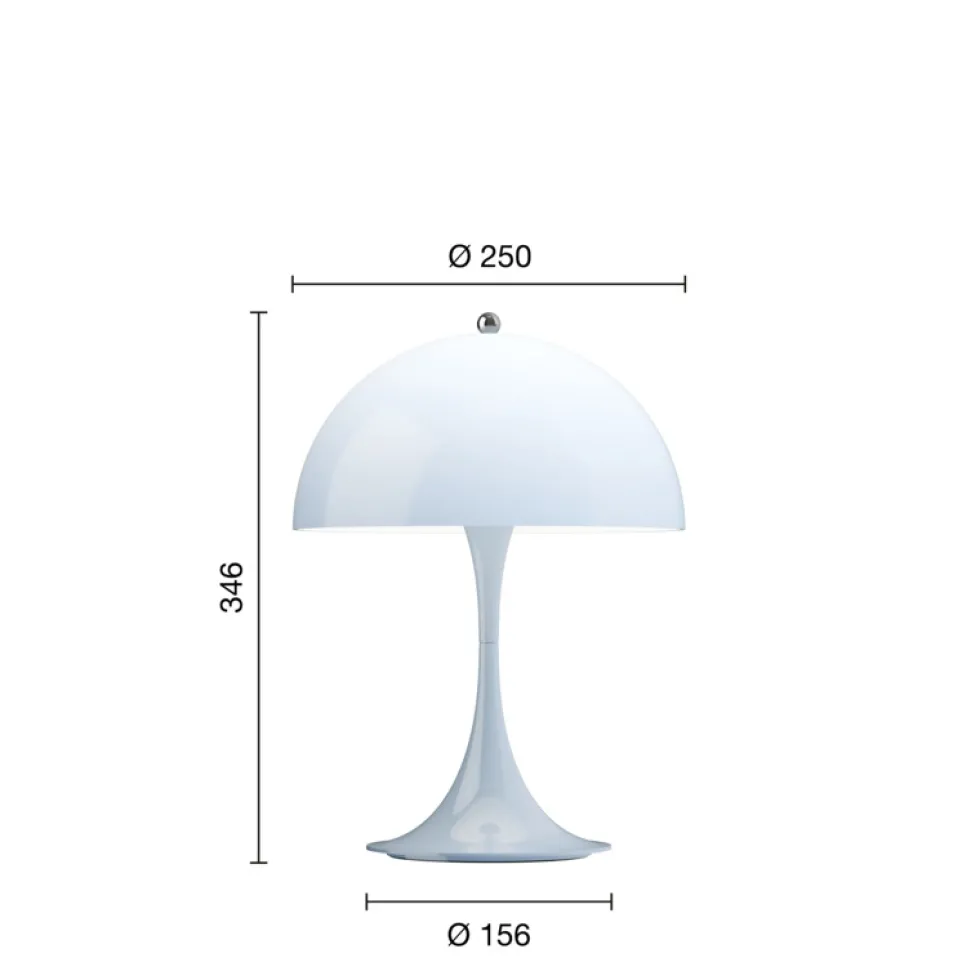 Panthella 250 Portable V3 bord- / batterilampe, lyseblå opal