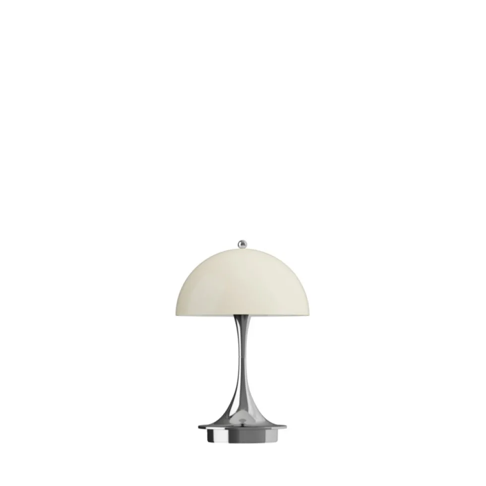 Panthella 160 Portable V3 bord- / batterilampe, krom/beige opal