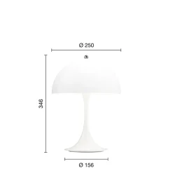 Panthella 250 Portable V3 bord- / batterilampe, hvid opal