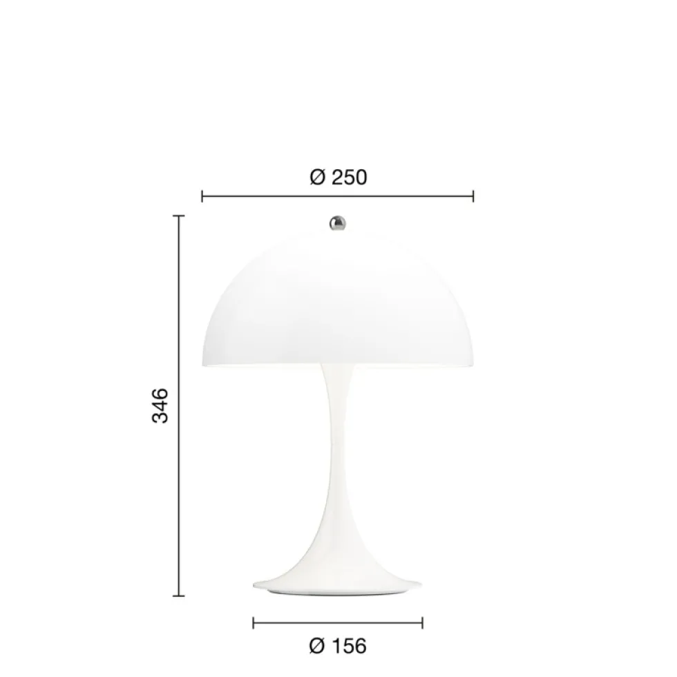 Panthella 250 Portable V3 bord- / batterilampe, hvid opal
