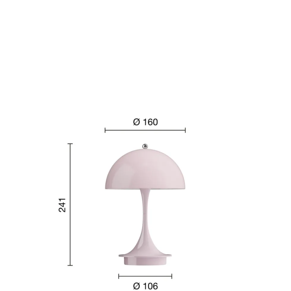 Panthella 160 Portable V3 bord- / batterilampe, lys rosa opal