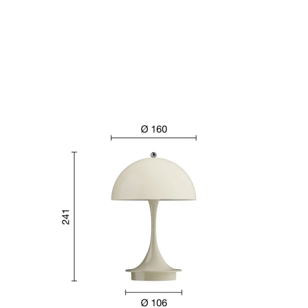 Panthella 160 Portable V3 bord- / batterilampe, beige opal