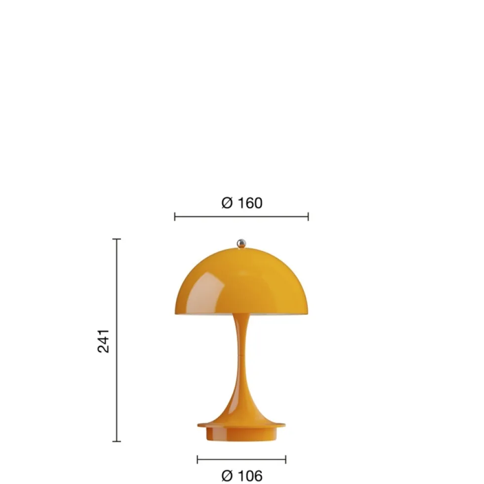 Panthella 160 Portable V3 bord- / batterilampe, opaque orange