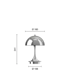 Panthella 160 Portable V3 bord- / batterilampe, krom