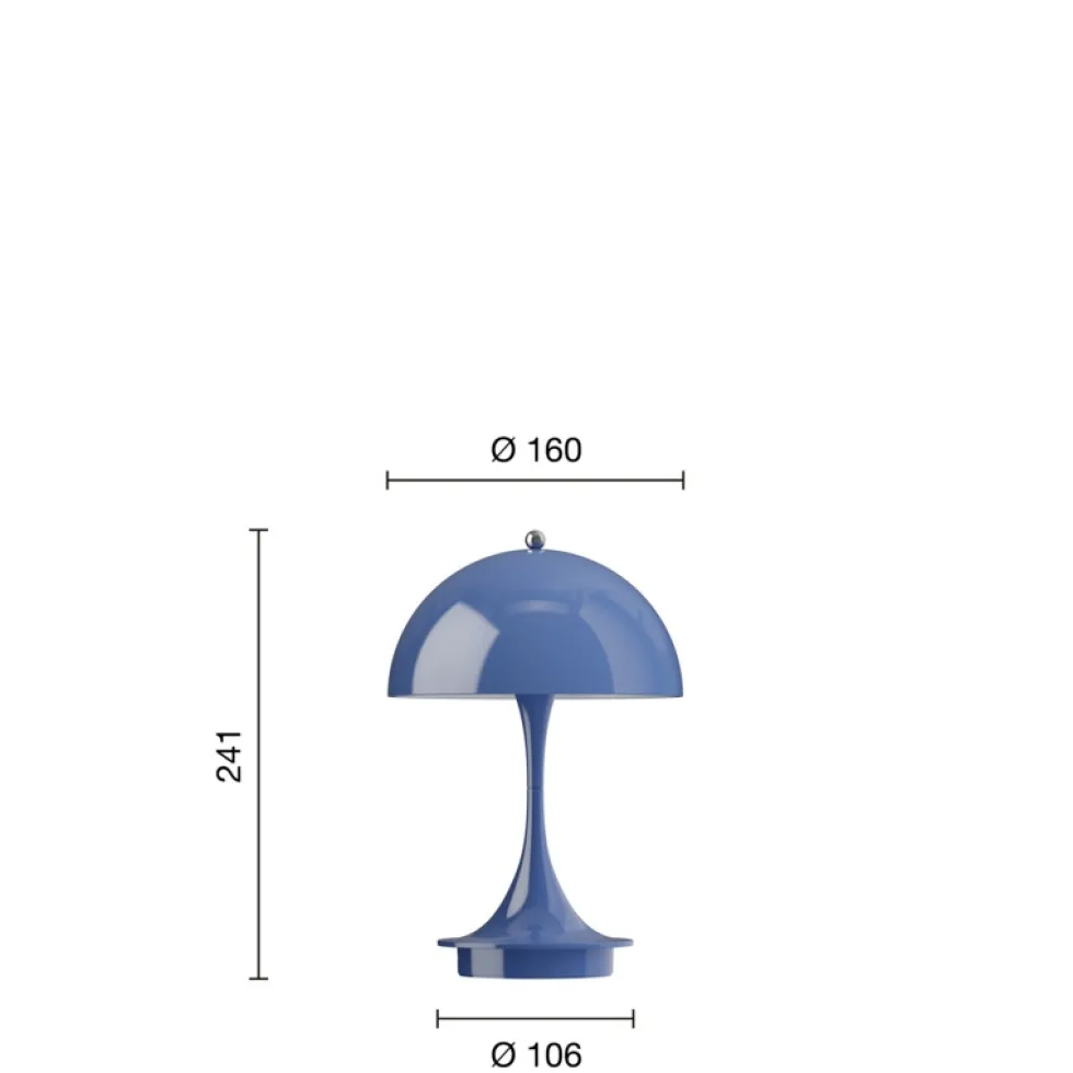 Panthella 160 Portable V3 bord- / batterilampe, opaque indigo blå