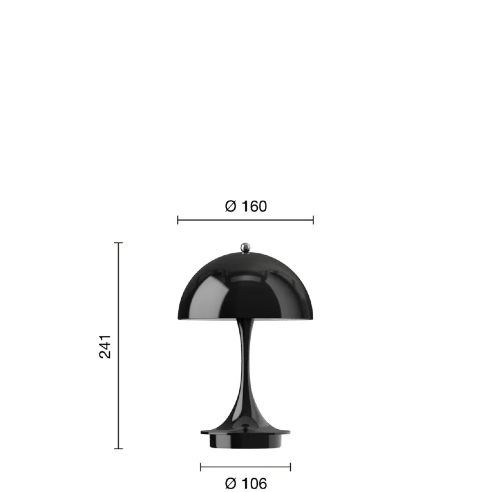 Panthella 160 Portable V3 bord- / batterilampe, opaque sort