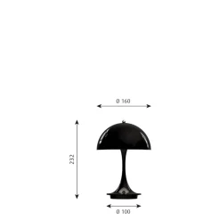 Panthella 160 Portable V2 bord- / batterilampe, metal sort