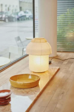 Papier double bordlampe Ø30, hvid/gul