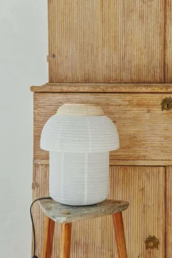 Papier double bordlampe Ø30, hvid/gul