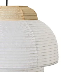 Papier double pendel Ø40, hvid/gul