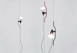 Parentesi gulvlampe m/dæmper, Rød
