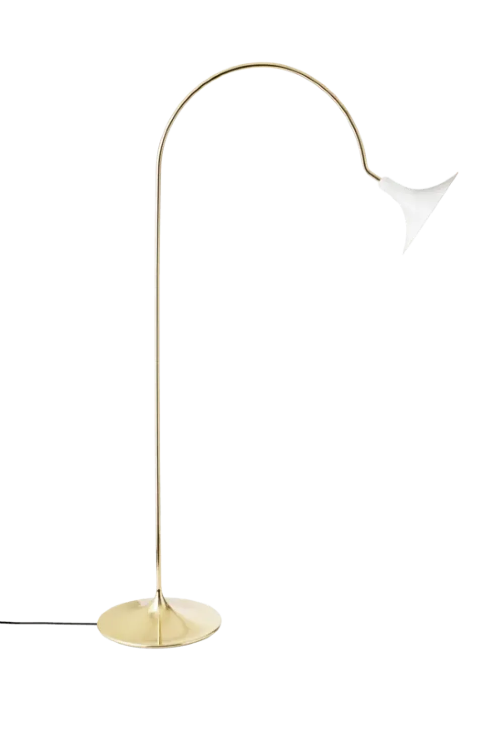 Petalii gulvlampe, poleret messing/hvid