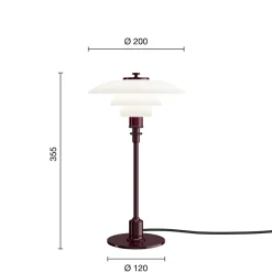 PH 2/1 bordlampe, glossy burgundy