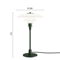 PH 3/2 bordlampe, glossy deep green
