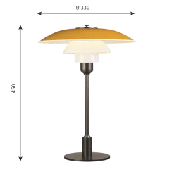 PH 3½-2½ bordlampe, gul
