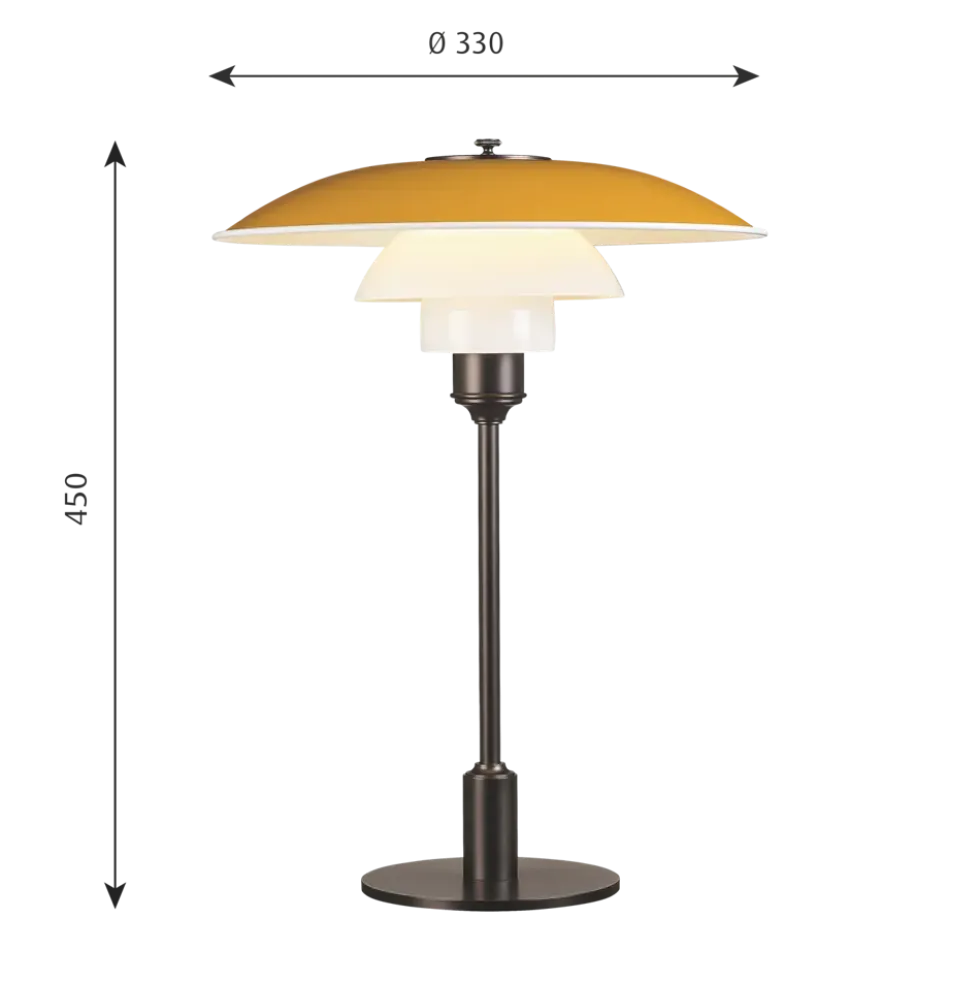 PH 3½-2½ bordlampe, gul