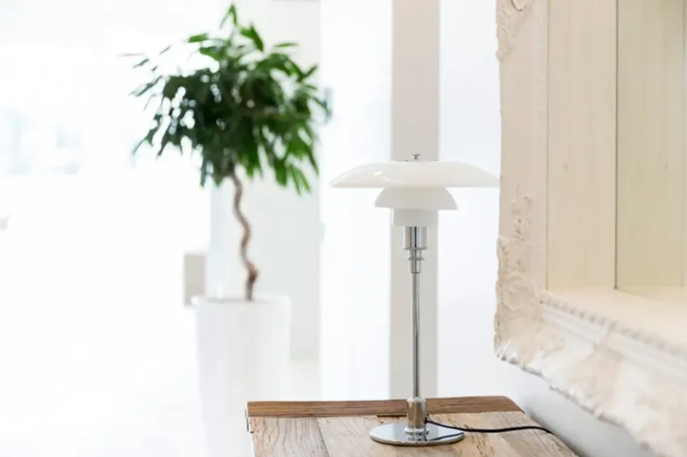 PH 3½-2½ bordlampe, krom