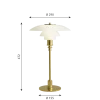 PH 3/2 bordlampe, messing