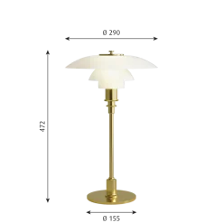 PH 3/2 bordlampe, messing