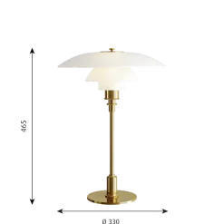 PH 3½-2½ bordlampe, messing