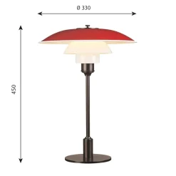 PH 3½-2½ bordlampe, rød