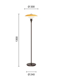 PH 3½-2½ gulvlampe Centenary Edition, amber/opal