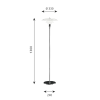 PH 3½-2½ gulvlampe, krom